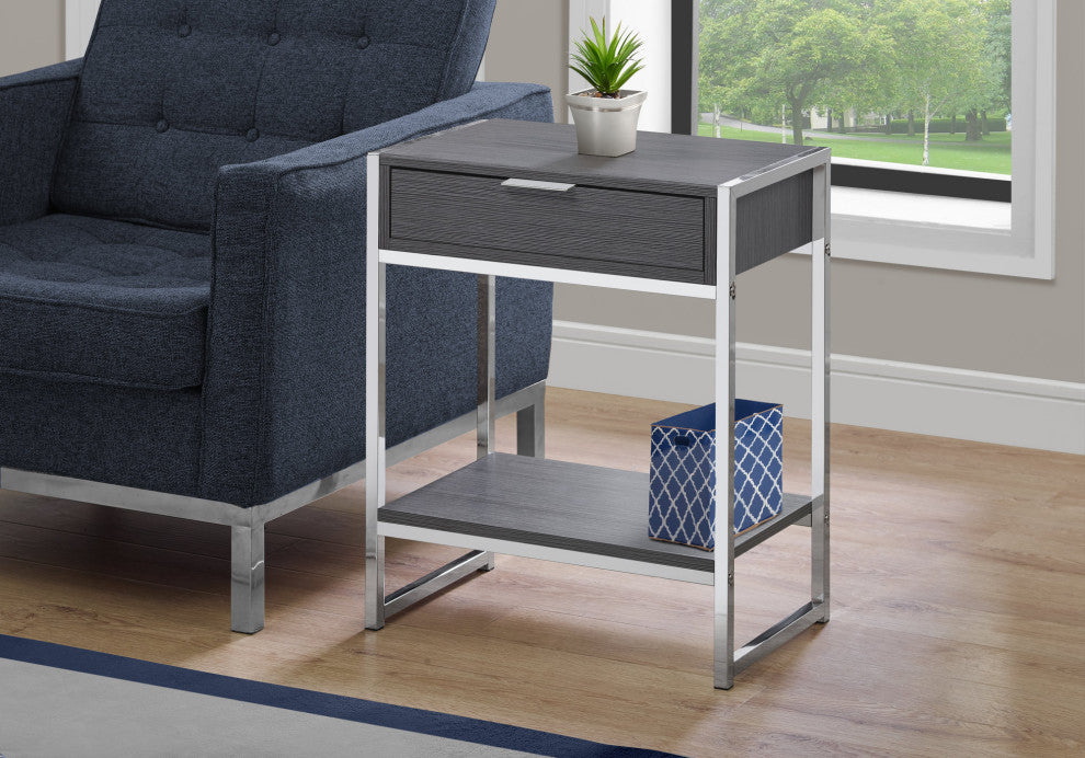 Accent Table, Side, End, Nightstand, Lamp, Storage Drawer