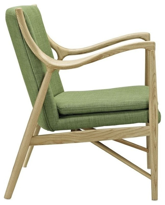 Modern Natural Green Makeshift Upholstered Lounge Chair