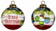 Holly Seas And Greetings Hand Painted Mouth Blown Glass Ornament