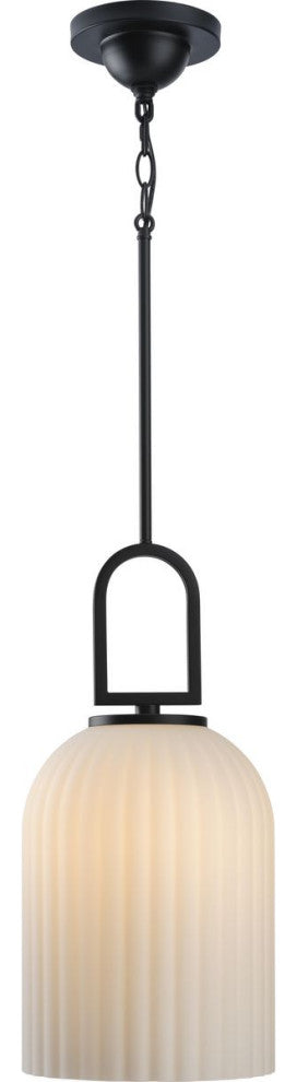 Stanza Collection One-Light New Traditional Pendant Light, Matte Black