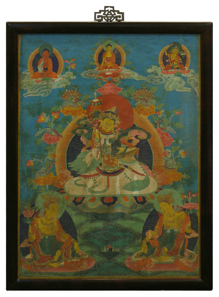 Framed Tibetan Thangka Painting