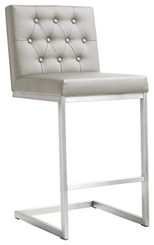Helsinki Light Grey Steel Counter Stool - Set of 2 - Light Grey