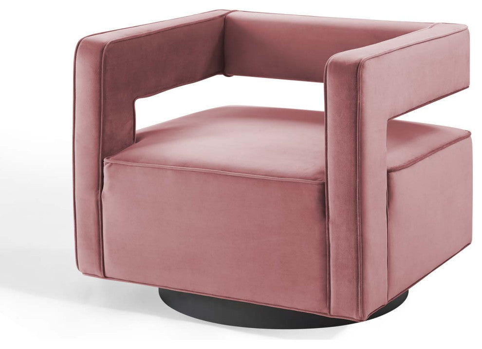 Armchair Accent Chair, Velvet, Pink, Modern, Living Lounge Hotel Hospitality