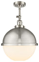 INNOVATIONS 201F-SN-HFS-121-SN-LED 1-Light Semi-Flush Mount Brushed Satin Nickel