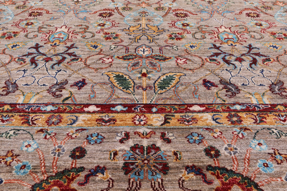 8' 1" X 11' 1" Hand Knotted Persian Tabriz Wool Rug Q7538