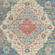5' X 7' Blue and Beige Medallion Hand Woven Distressed Area Rug