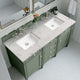 Brittany 60" Double Vanity, Smokey Celadon,  Eternal Jasmine Pearl Top