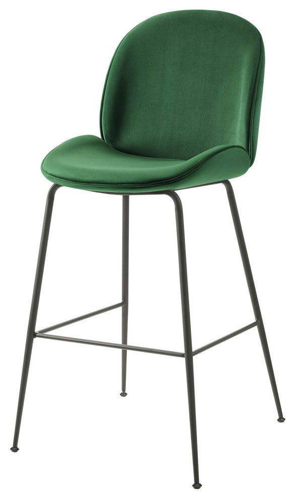 Bar Stool Chair Barstool, Velvet, Metal, Green, Bar Pub Cafe Bistro Restaurant