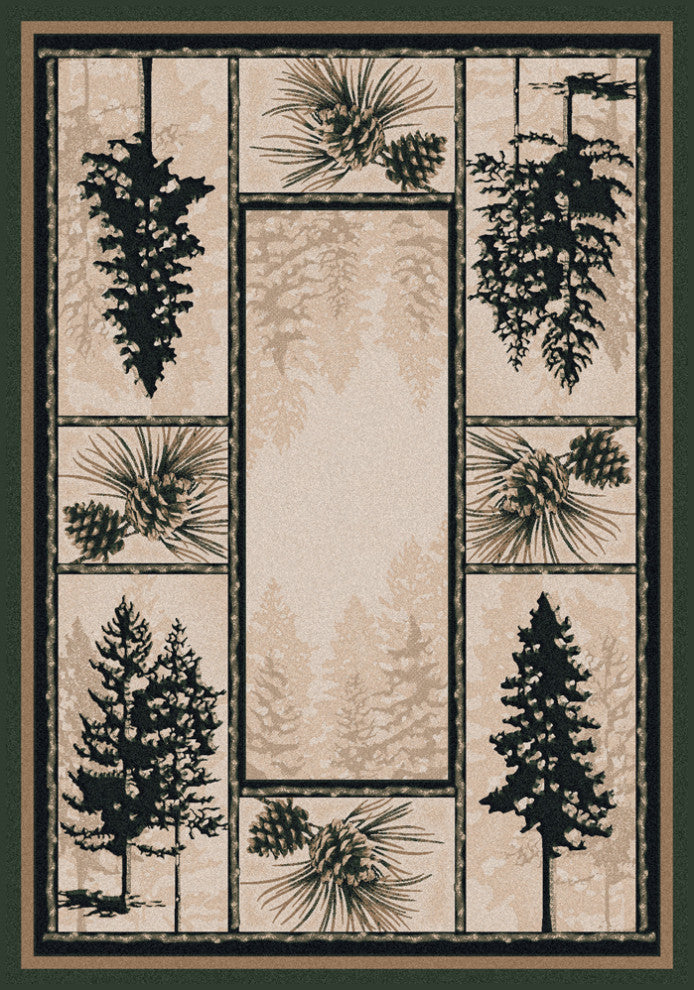 Stoic Pines, Beige, 4'x5'