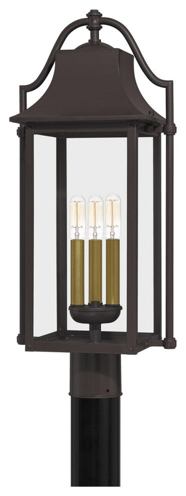 Quoizel MAN9011WT Three Light Outdoor Post Mount, Western Bronze Finish