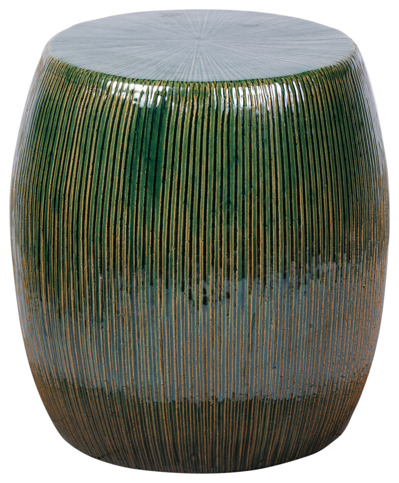 Sunburst Ceramic Glazed Patio Stool