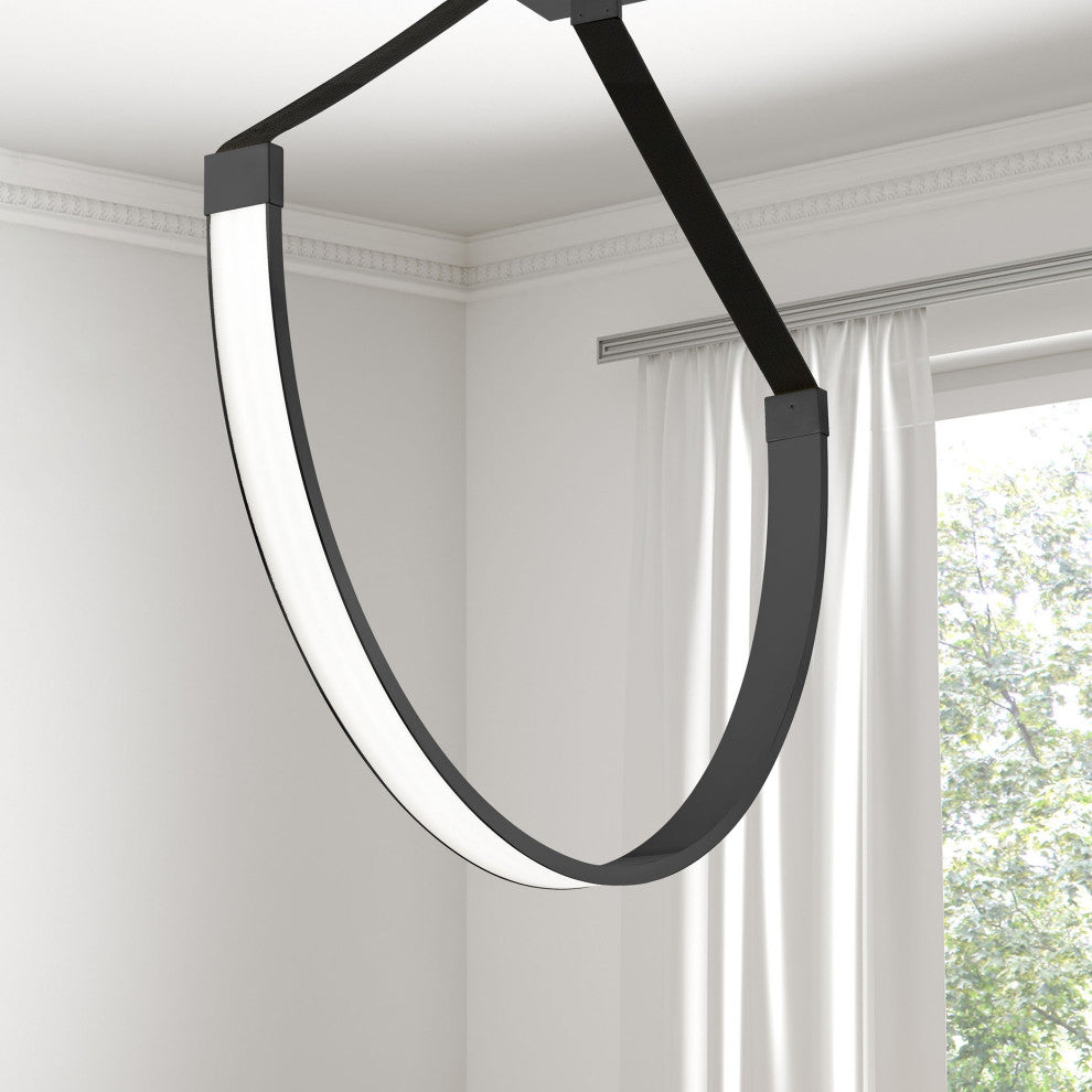 Regan Contemporary 1 Light Matte Black Black Metal Pendant