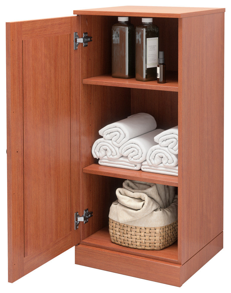 16.5" Bathroom Cabinet With Door and Adjustable Shelves, Mocha