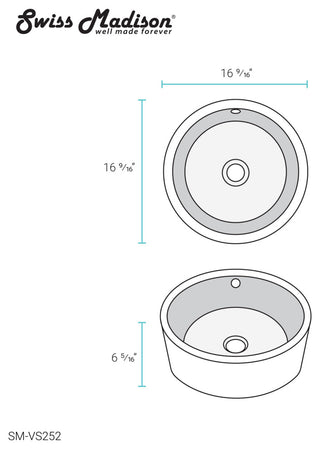 Monaco Round Vessel Sink, Glossy White