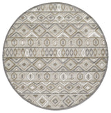 Calla Aztec Indoor/Outdoor Rug, Grey, 7'10' Round