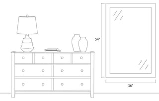 Porter Black Framed Mirror, 36"x54"