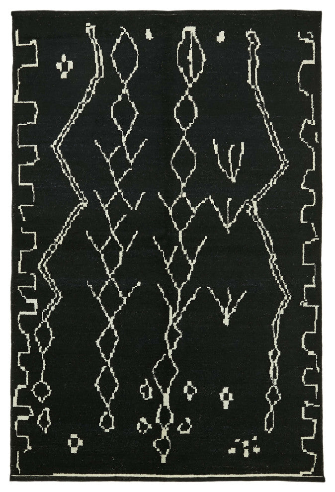 Rug N Carpet - Handmade Decorative 6' 4'' x 9' 4'' Moroccan Area Rug
