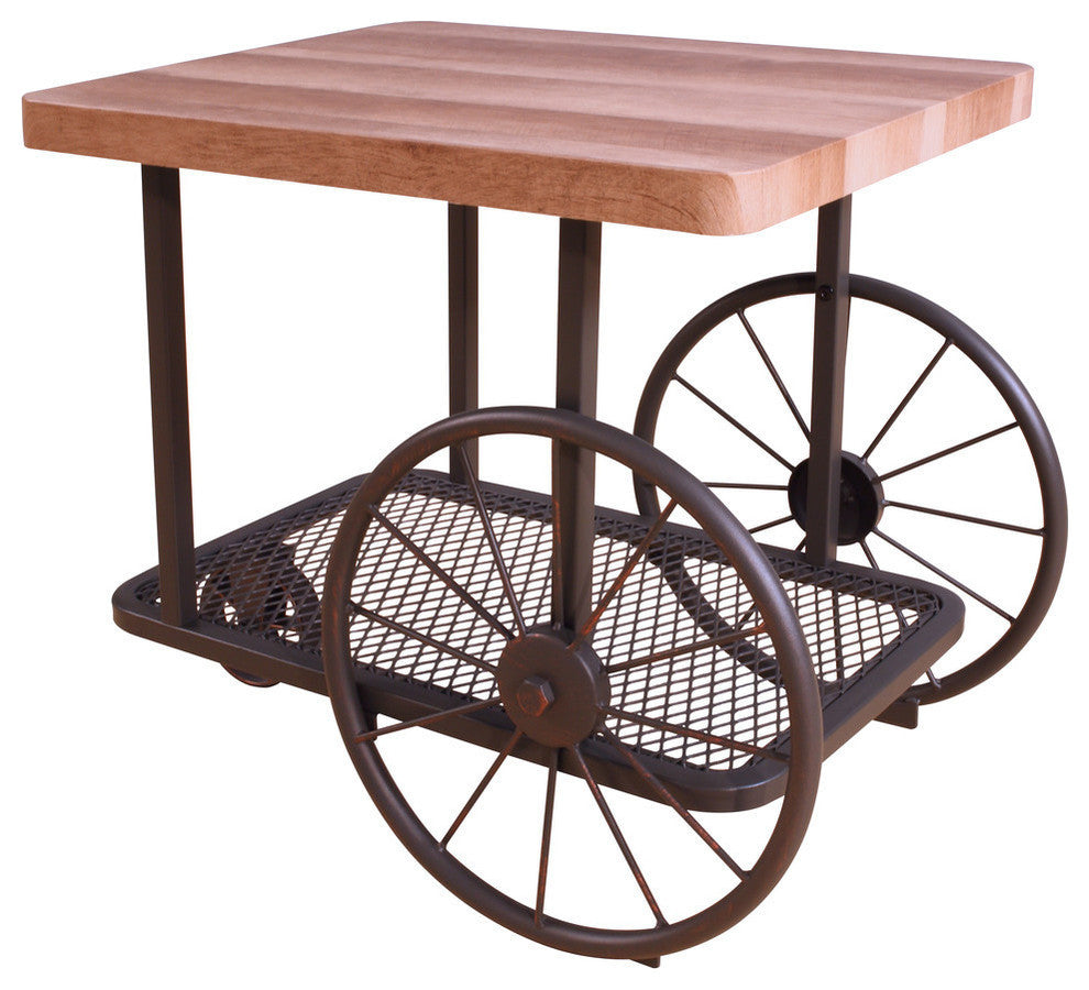 Francie End Table, Oak and Antique Gray