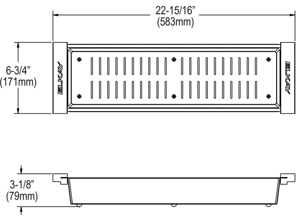 LKC0722LSS Elkay Dart Canyon Stainless Steel 6-7/16" x 21-1/2" Colander