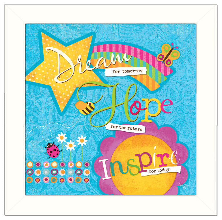 "Dream For Tomorrow" By Mollie B., Printed Wall Art, Ready To Hang, White Frame