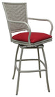 Outdoor Indoor Counter 26", 30" or Extra Tall 34" Bar Stool, Red Linen, 26"