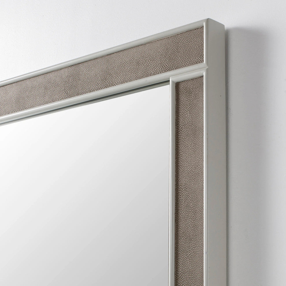 Sonder Living Alice Rectangle Mirror | Emboss Faux Shagreen