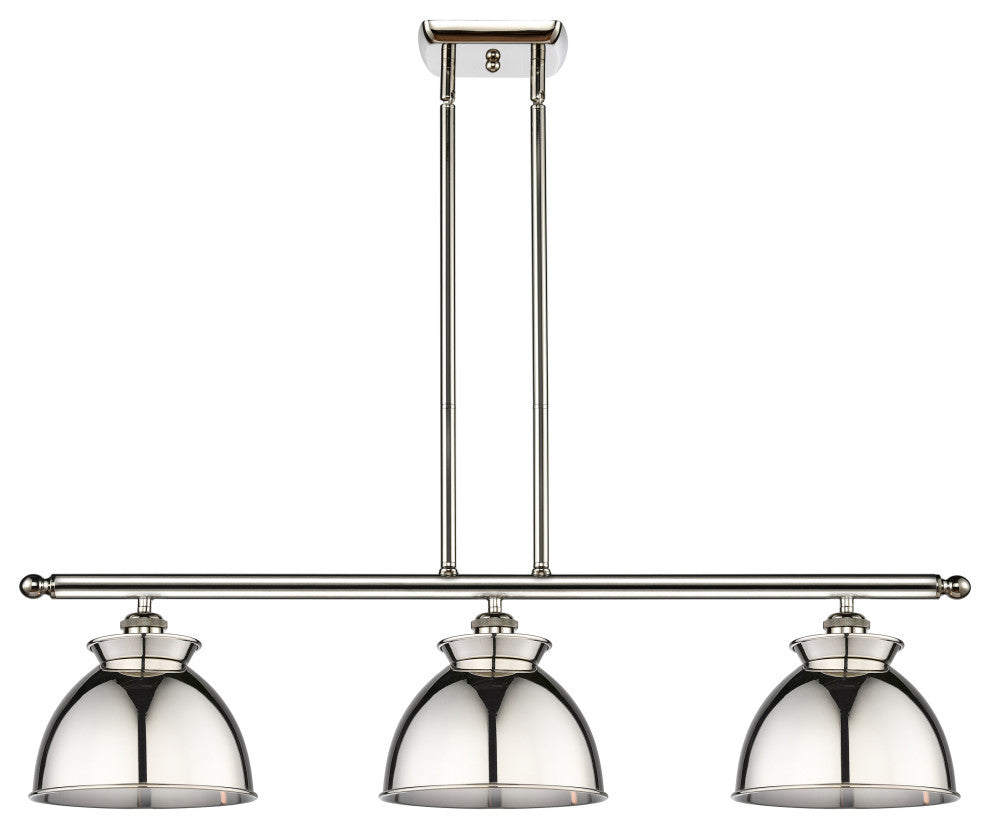 Adirondack 3-Light 36" Stem Island Light, Polished Nickel Shade