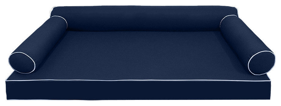 Style6 Queen Contrast Pipe Outdoor Mattress Bolster SlipCover COMPLETE SET AD101
