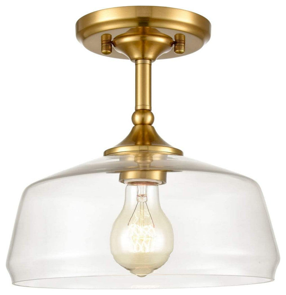Modern Semi Flush Ceiling Light glass ceiling lamp with gold finish