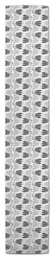Mid Mod Gray Florals 16x90 Cotton Twill Runner