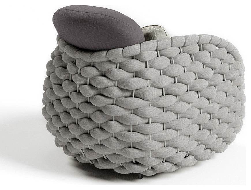 Tatta Modern Outdoor Chair Woven Textilene Rope Armchair With Removabl