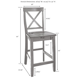 Julia Wood Top Island With X-Back Stools, Island and 2 Stools