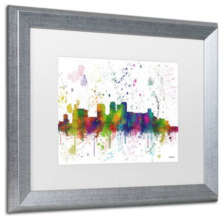 Watson 'Birmingham Alabama Skyline' Art, Silver Frame, 16"x20", White Matte