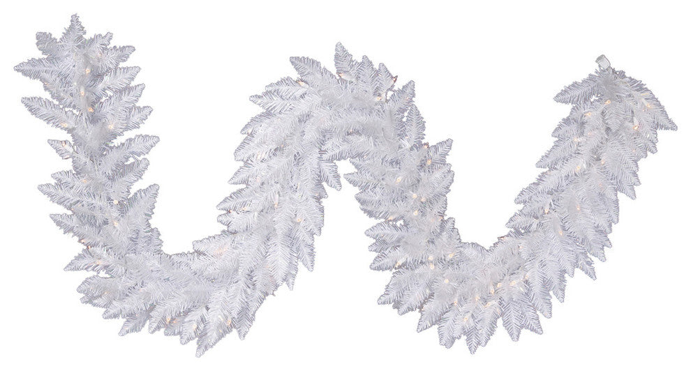 9' X 14" Sparkle White Garl 100Led Wmwht