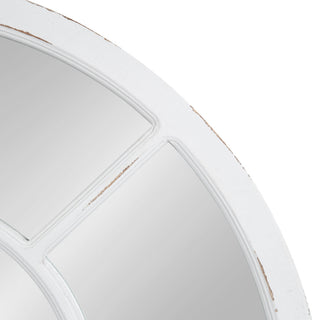 Boldmere Wide Arch Windowpane Mirror, White, 30"x29"