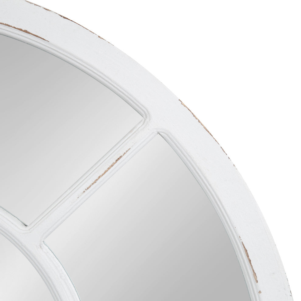 Boldmere Wide Arch Windowpane Mirror, White, 30"x29"