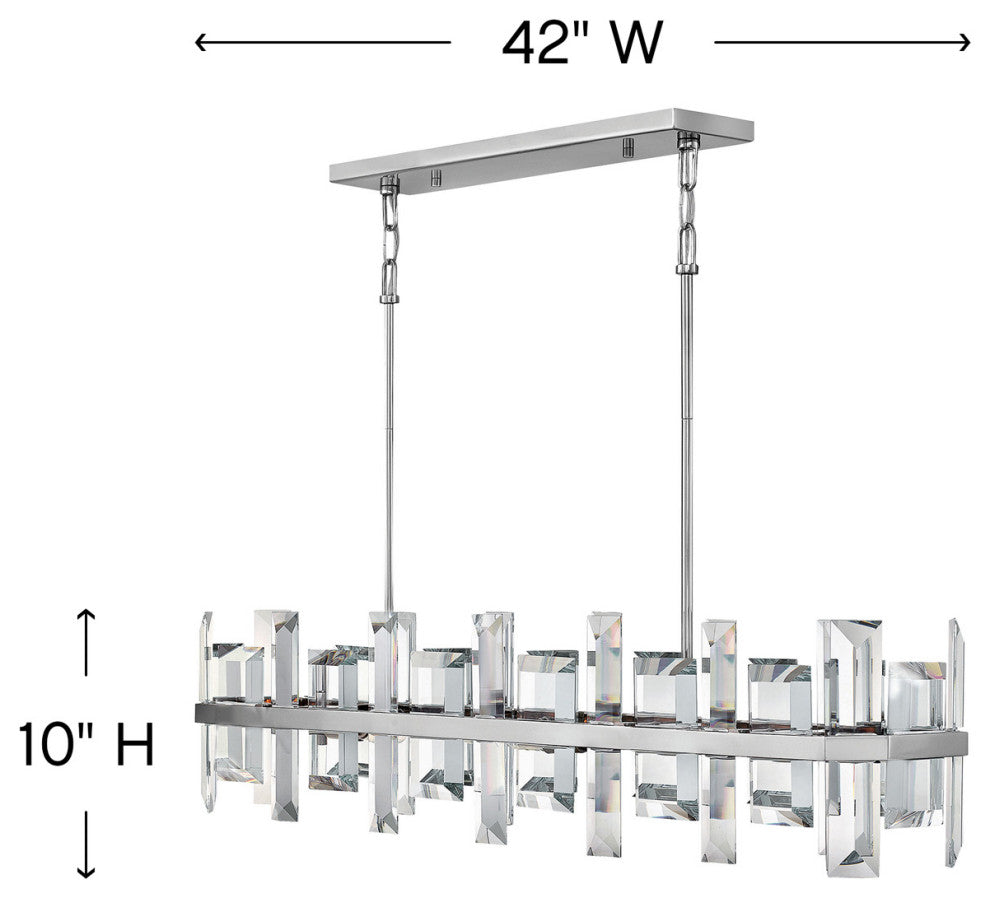 Fredrick Ramond Odette Medium Eight Light Linear, Polished Nickel*