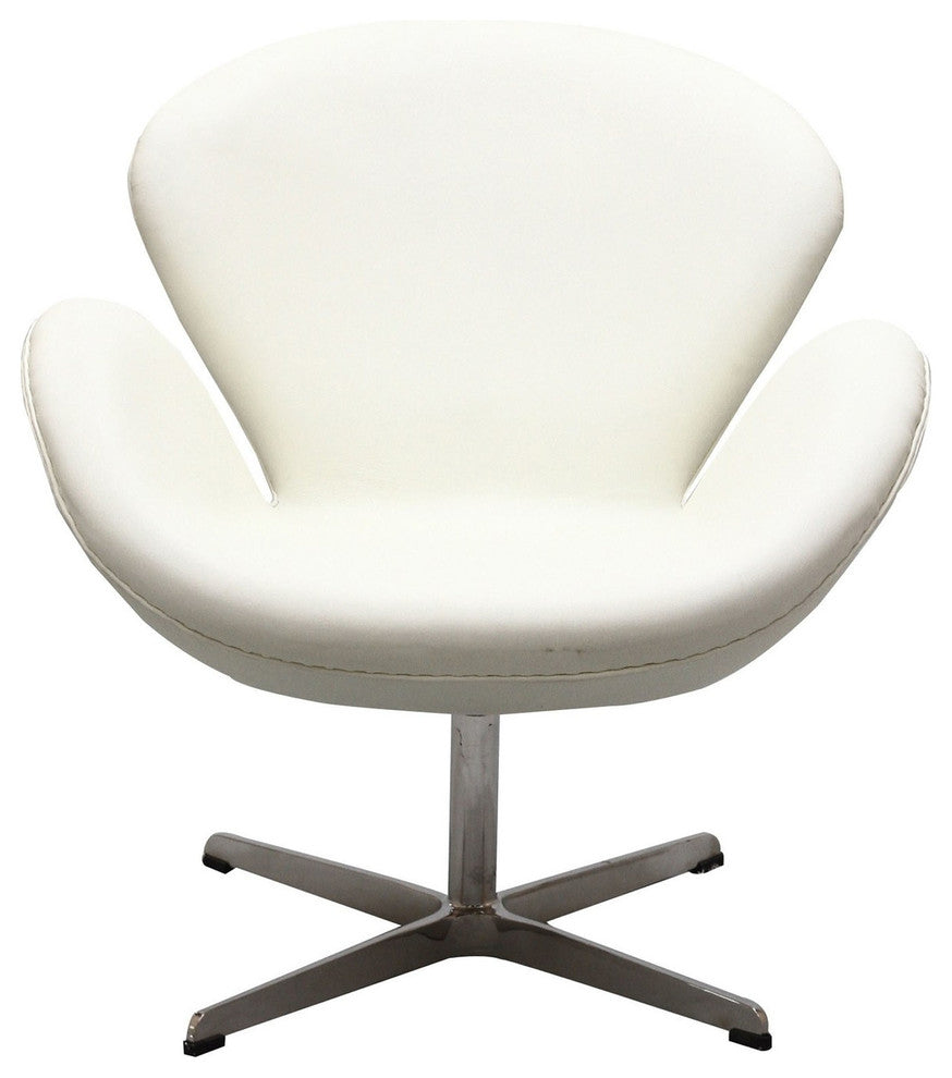 Modern Contemporary Living Room Leather Lounge Chair White
