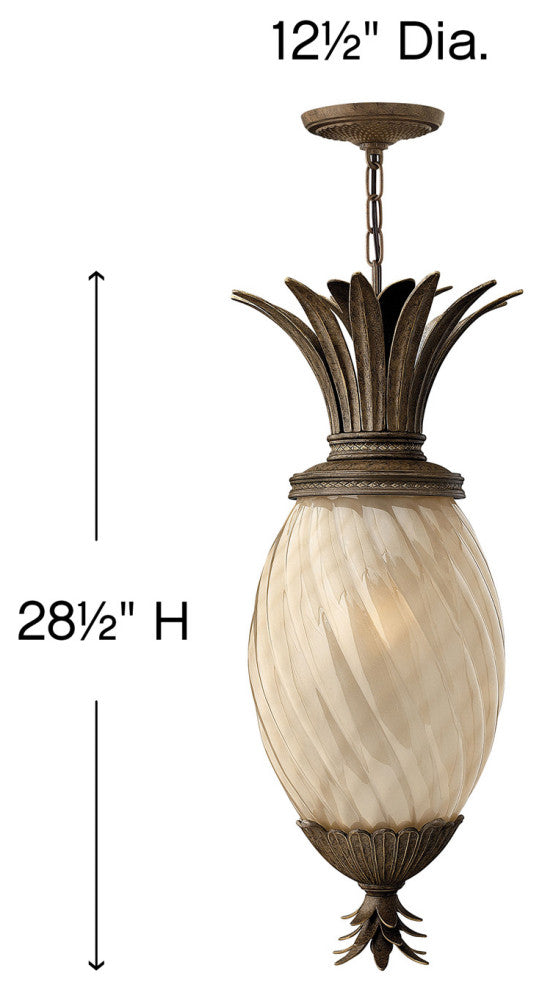 Hinkley Plantation Medium Hanging Lantern, Pearl Bronze