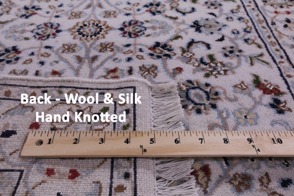 Runner Persian Nain Handmade Wool & Silk Rug 2' 9" X 16' 4" - Q14759