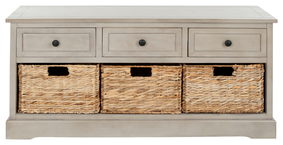 Safavieh Damien 3-Drawer Storage Bench, Vintage Gray