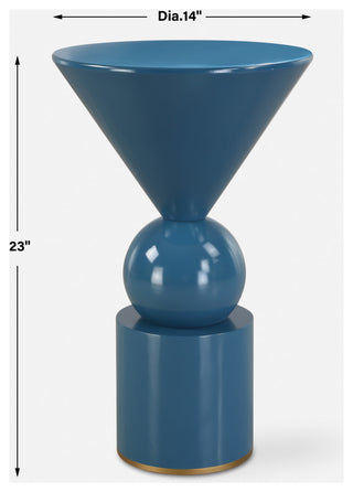 Uttermost Trig Blue Accent Table