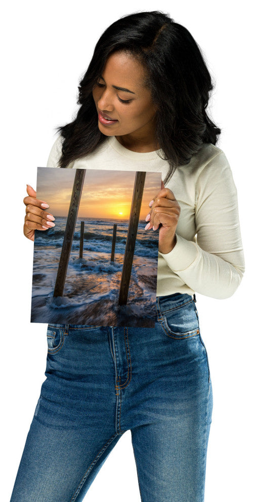 Sunrise Between the Pillars Landscape Photo Unframed Wall Art Print, 8" X 10"