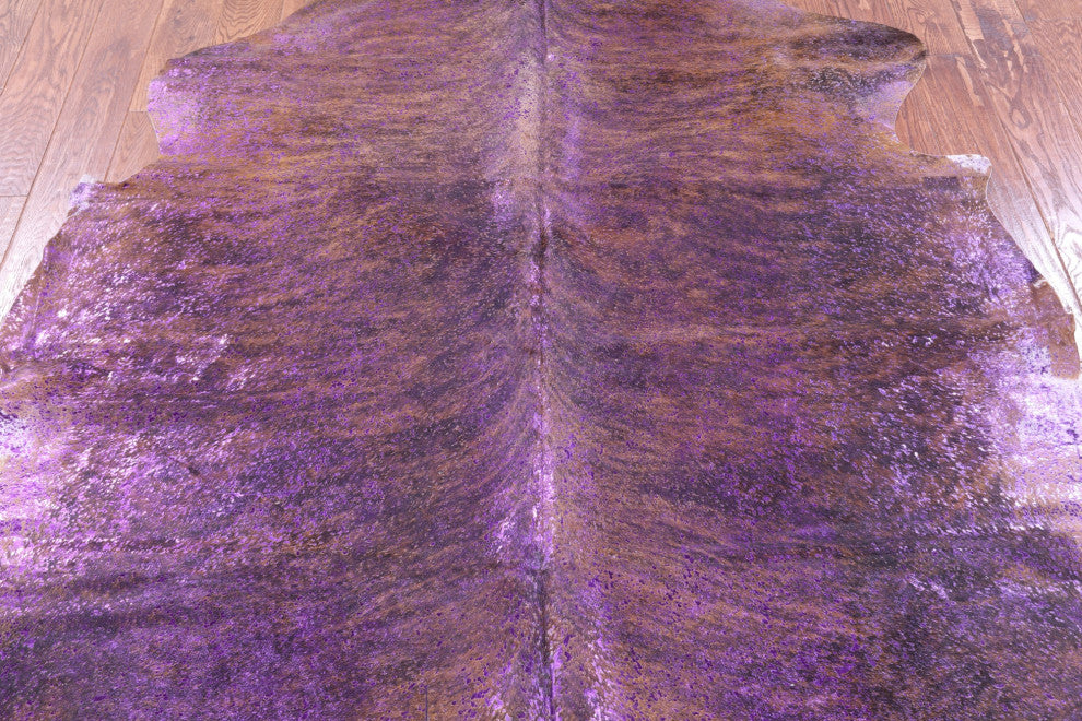 Purple Metallic Cowhide Rug 6' 10" X 6' 1" C2086
