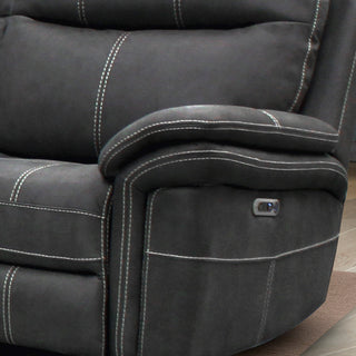 Linus Hudson Grey Power Reclining Sofa and Loveseat