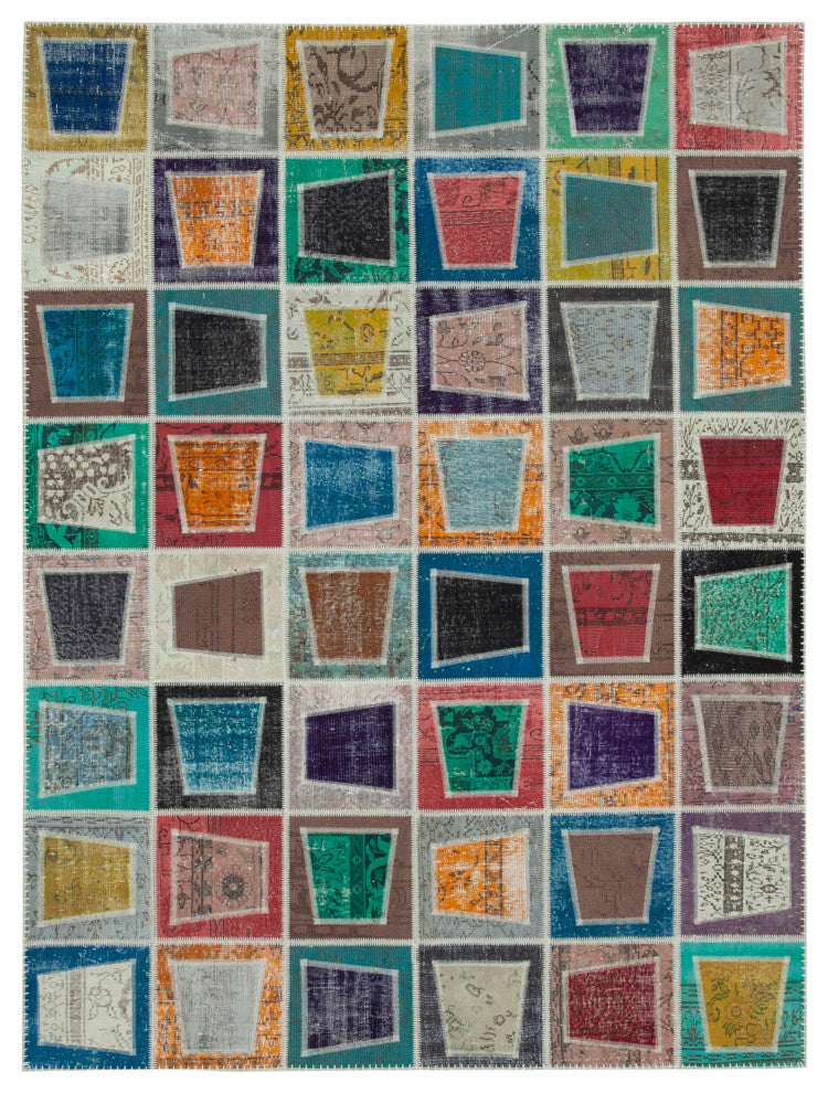 Rug N Carpet - Handmade Oriental 7' 10" x 10' 6" Boho Patchwork Area Rug