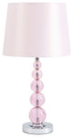 Benzara BM230974 Hardback Shade Table Lamp With Crystal Accents, Pink