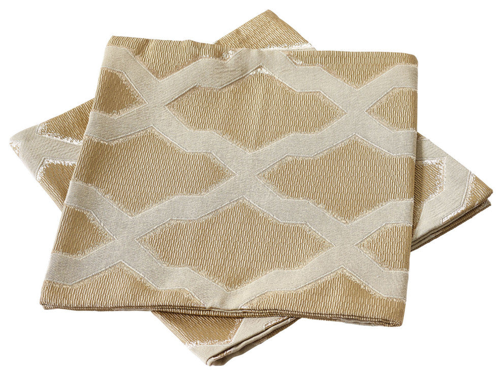 Safi Jacquard Lumbar 2 Pieces Pillow Shell Set, Taupe, 14"x26"