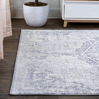 Modern Persian Medallion Gray/Ivory 4'x6' Area Rug