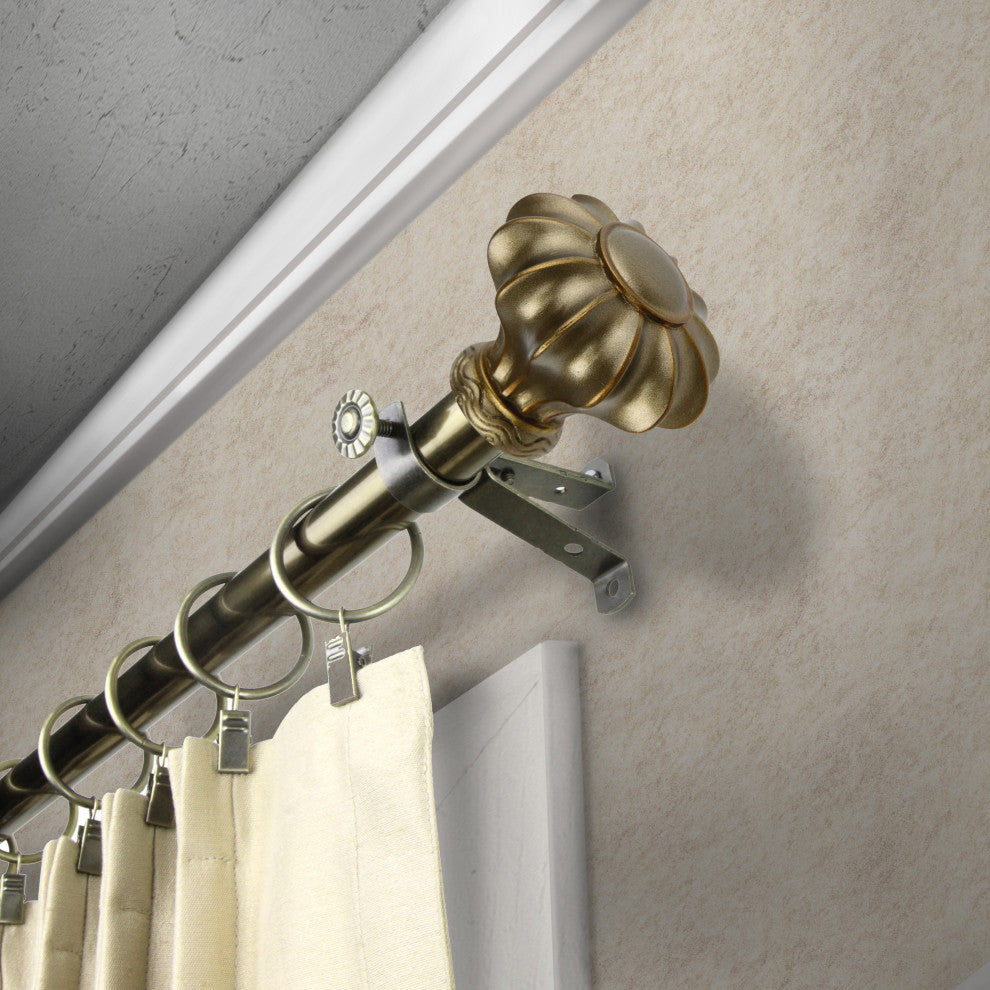 Maurice 13/16 inch dia. Curtain Rod, Antique Brass, 48"-84"